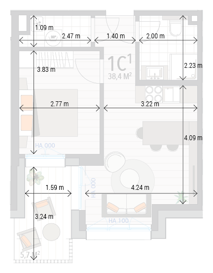 Appartement 1C