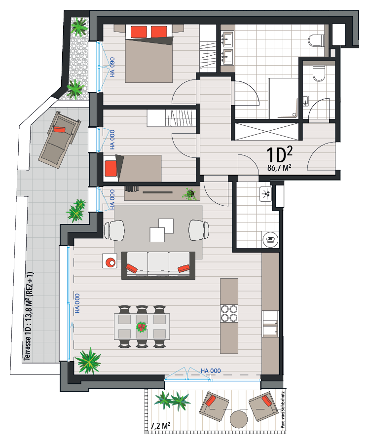 Appartement 1D