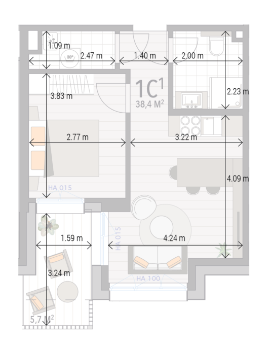 Wohnung 1C